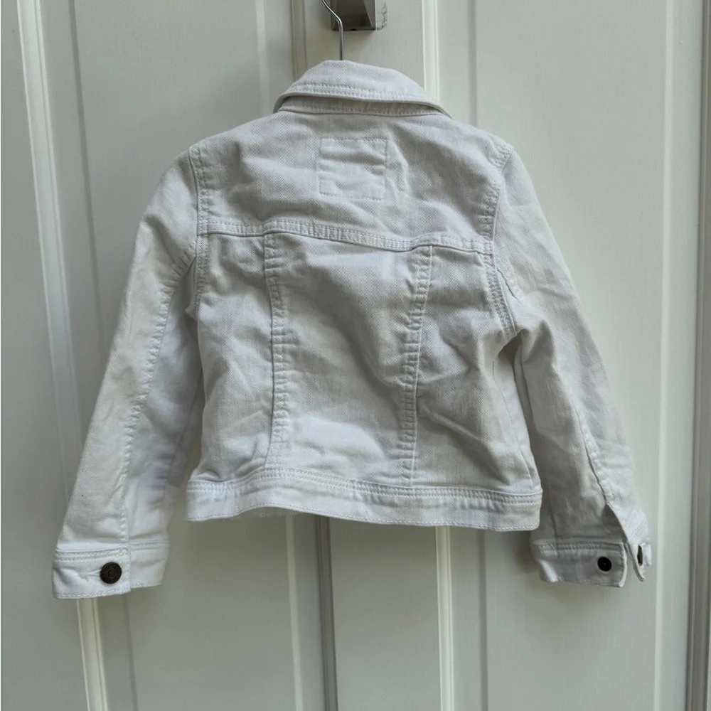 Baby GAP 3T Girls White Jean Denim Jacket Classic Button Down Denim Style